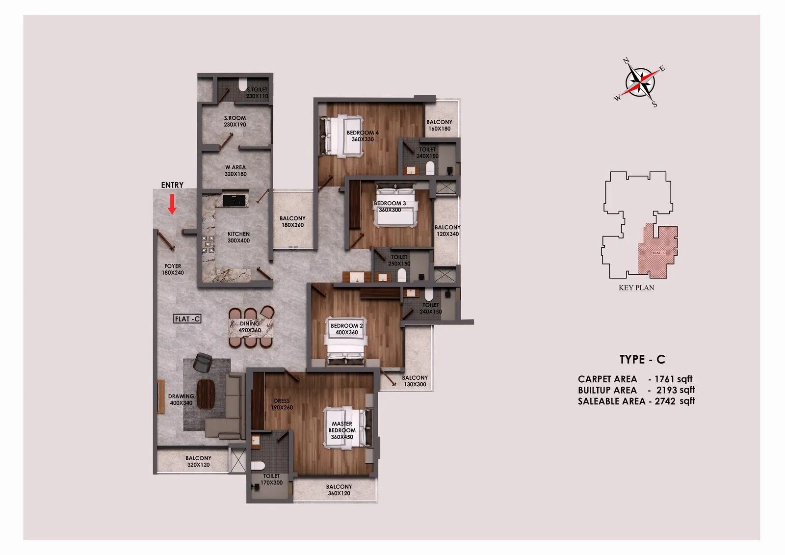 4 BHK Floor Plan